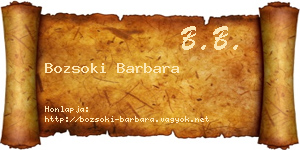 Bozsoki Barbara névjegykártya
